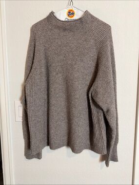 Thread & Supply Ribbed Mock Neck Sweater in Taupe Gray